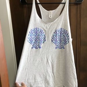 Mermaid sea shell tank